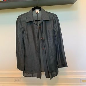 Emporio Armani Grey Sheer Blazer